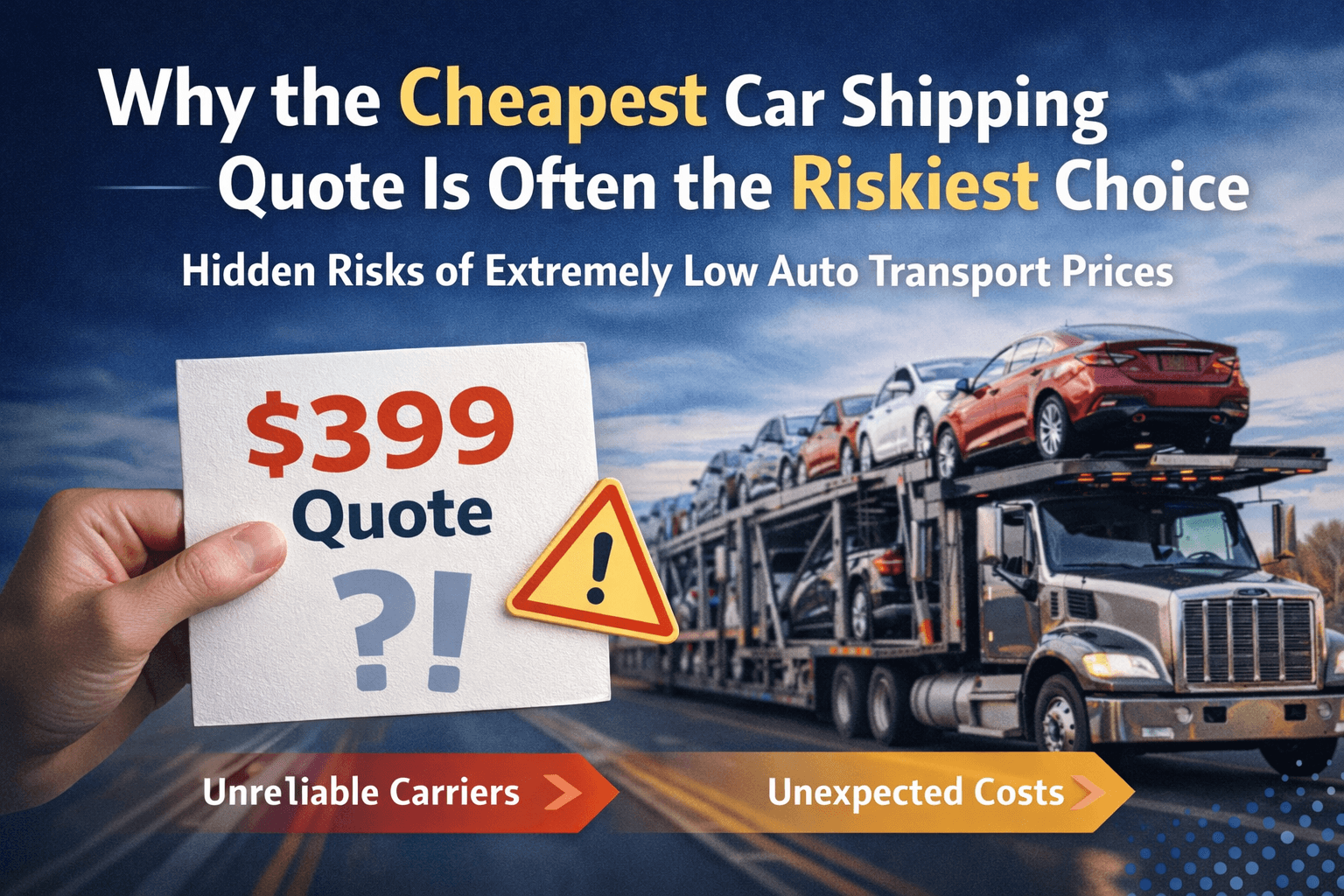 Why the Cheapest Car Shipping Quote Is Often the Riskiest Choice
